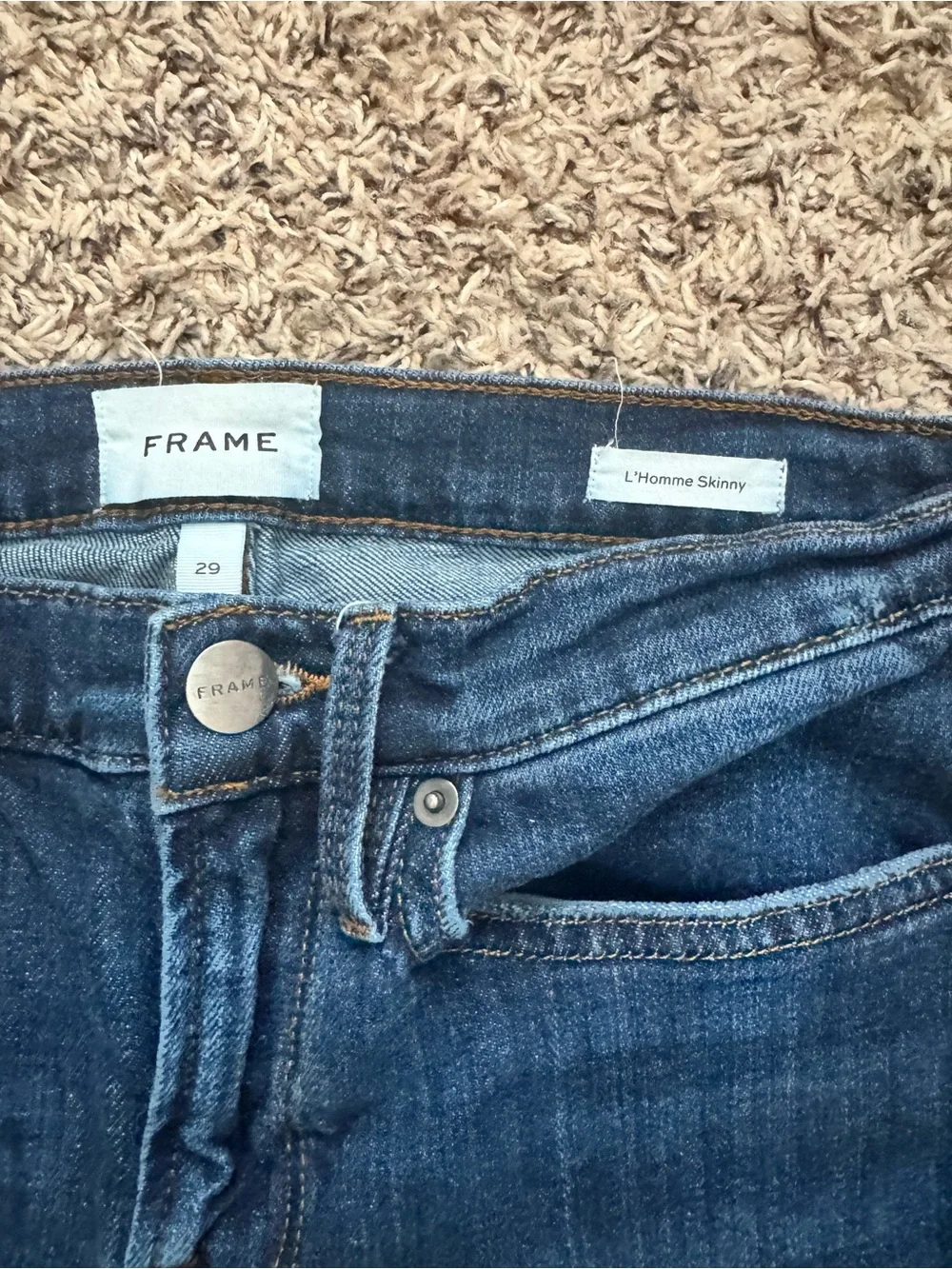 Frame Denim Straight-Leg Jeans in Dark Blue